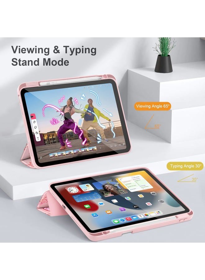 May Chen for iPad (A16) 11th Generation Case 11 Inch 2025, iPad 10th Gen Case 2022 10.9 inch, Built-in Pencil Holder with Shockproof Cover Clear Transparent Back Shell Auto Wake/Sleep, Strawberry Bow - Image 5