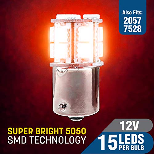 Pilot Automotive (IL-1157R-15-AM) Red 15-SMD LED Turn/Tail Light Bulb - 2 Piece - Image 3