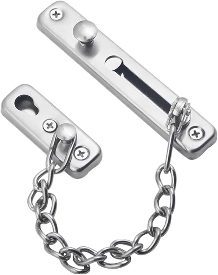 304 Stainless Steel Anti Theft Door Lock Latch Buckle Guard Black Screw - Image 3