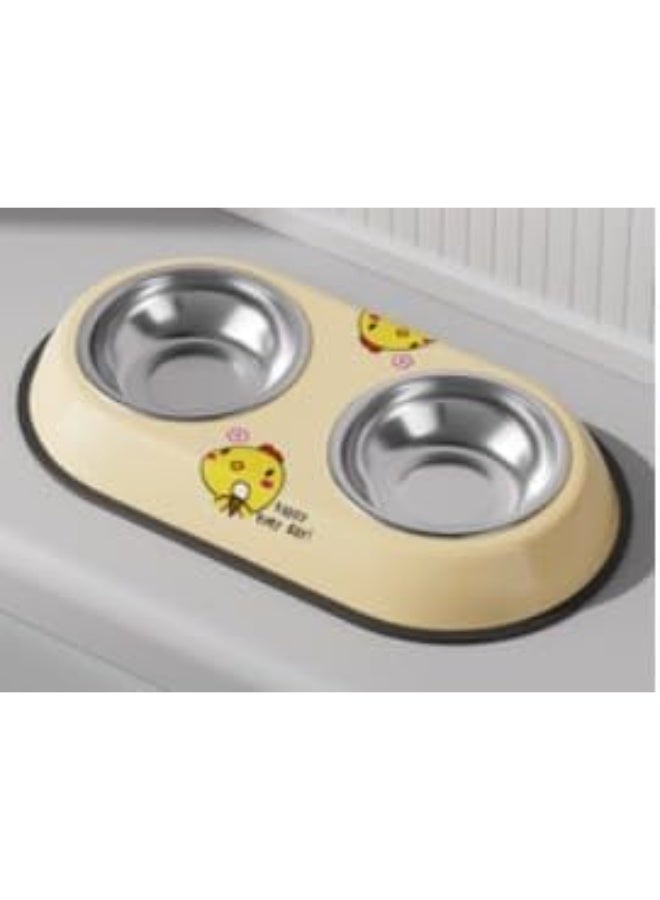 Double Stainless Steel Pet Food and Water Bowl – Dual Dish with Non-Slip Base, Large Capacity, Rust Resistant, Easy to Clean – Suitable for Cats and Dogs - Image 2
