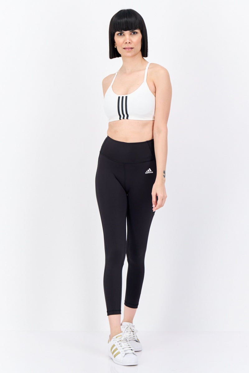 Adidas Women Padded Training Sports Bra, White/Black  - Image 4