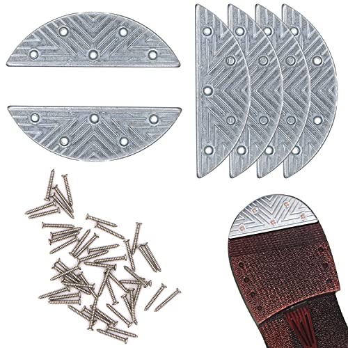DUTWROY Metal Heel Plates 3 Pairs Sole Repair Kit with Screw Nails Shoes Heel Taps Tips Repair Pad for Shoes and Boot - Image 1