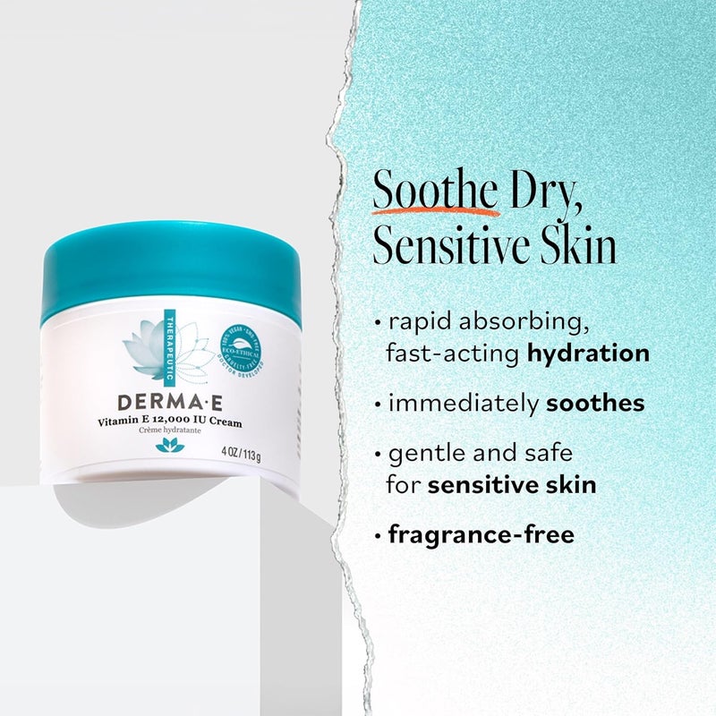 derma-e Derma E Vitamin E 12,000 IU Crème Deep Moisturizing Formula, 113 g - Image 2