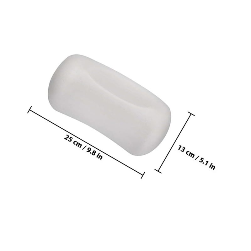 White Bath Pillow with Suction Cups Head and Neck Support Cushion for Bathtub Relaxation - Image 3