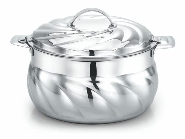 Praylady Stainless Steel SModel Hotpot r Insulated Casserole with Steel Lid Capacity 3500 MLSilver - Image 1