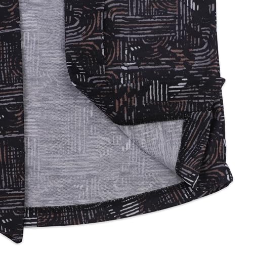 CAVIO Boys Full Sleeves Printed Shawl Collar Shrug and T-Shirt Black - Image 5