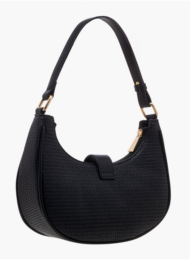 Flora Bella By Shoexpress Textured Shoulder Bag with Magnetic Button Closure  - Image 3