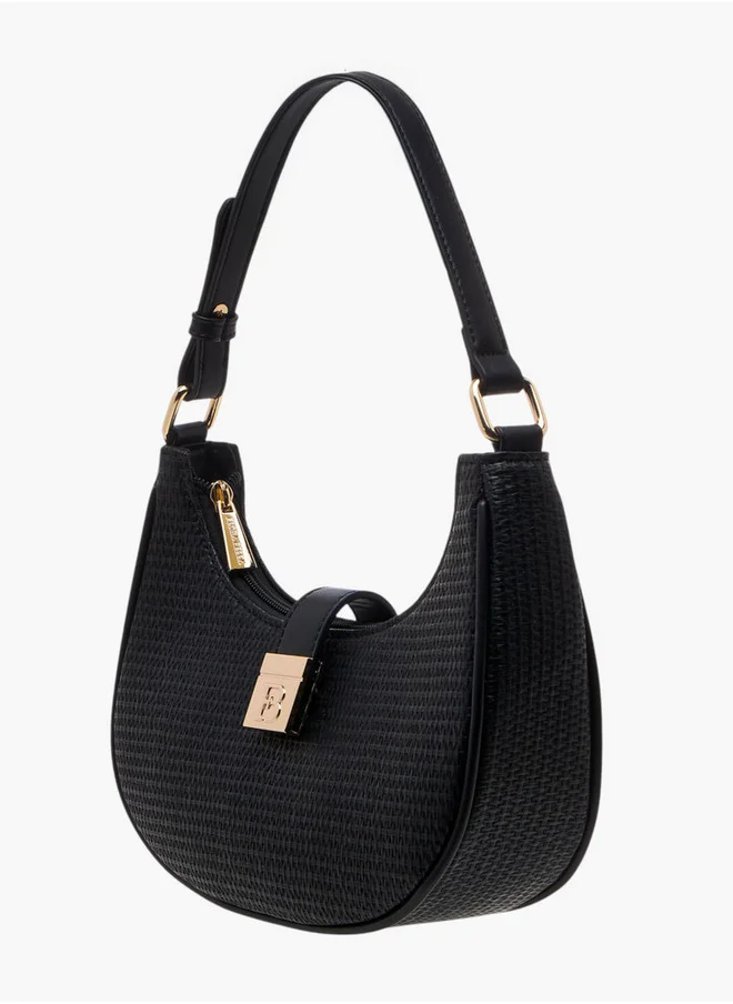 فلورا بيلا من شو إكسبرس Textured Shoulder Bag with Magnetic Button Closure