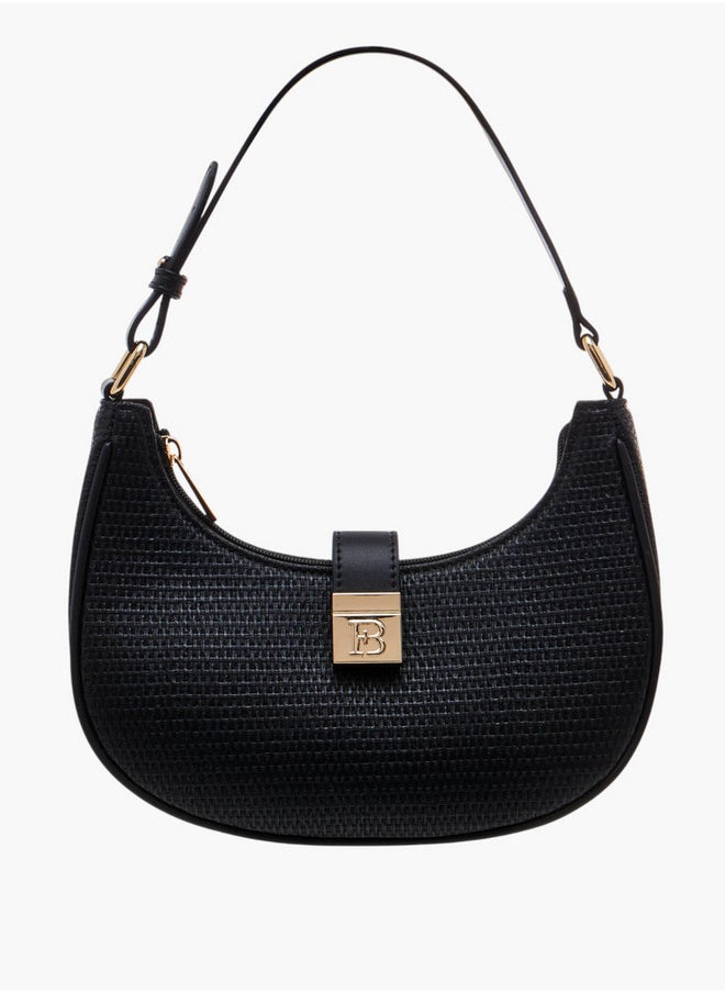Flora Bella By Shoexpress Textured Shoulder Bag with Magnetic Button Closure  - Image 1