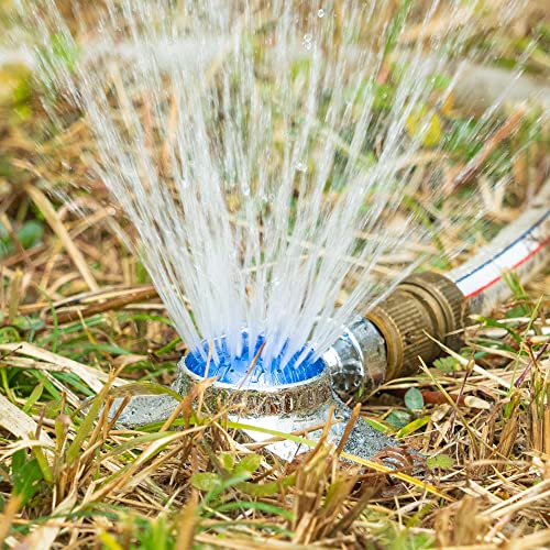 Hourleey 360 Degree Metal Spot Sprinkler, 2 Pack Circle Pattern Sprinkler with Gentle Water Flow for Small Area Yard Lawn Garden Watering, Coverage Up to 30FT (Blue) - Image 4