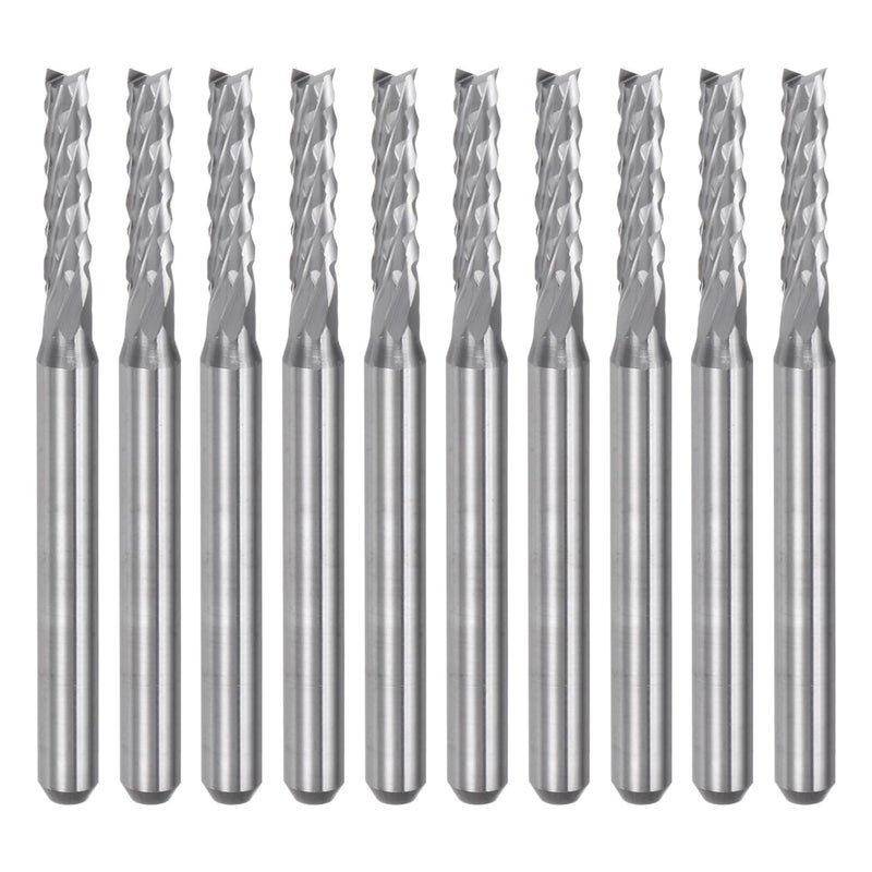uxcell 10Pcs 2.4mm Carbide End Mill Engraving Milling Cutter CNC Router Bits for PCB Machine, 1/8" Shank - Image 1