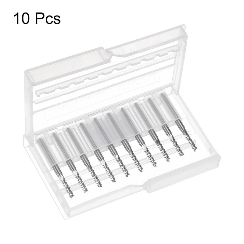 uxcell 10Pcs 2.4mm Carbide End Mill Engraving Milling Cutter CNC Router Bits for PCB Machine, 1/8" Shank - Image 4