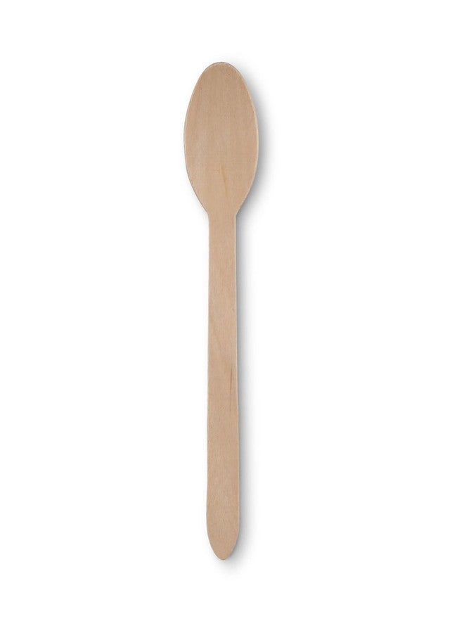 BIOZOYG Wooden Spoons 100 Pcs 6.5 Inch - Soup Spoons Biodegradable Compostable - Wooden Spoon Set Disposable Soup Spoons Party Cutlery for Events, Partys, Weddings - Image 2