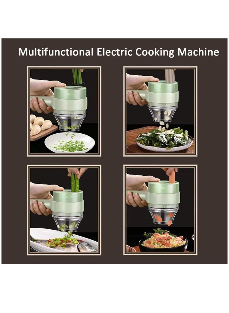 بيوينتي 4 In 1 Handheld Electric Food Chopper Wireless Vegetable Cutter Set Vegetable Chopper And Meat With Usb Powered For Kitchen Cooking-1 Pack  - Image 4