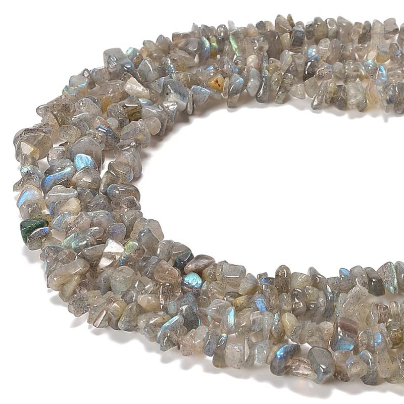jodaying 58mm Natural Labradorite Gemstone Chips Loose Beads Semi Precious for Jewelry Making DIY Handmade Craft Supplies 1 Strand per Bag Approxi 34