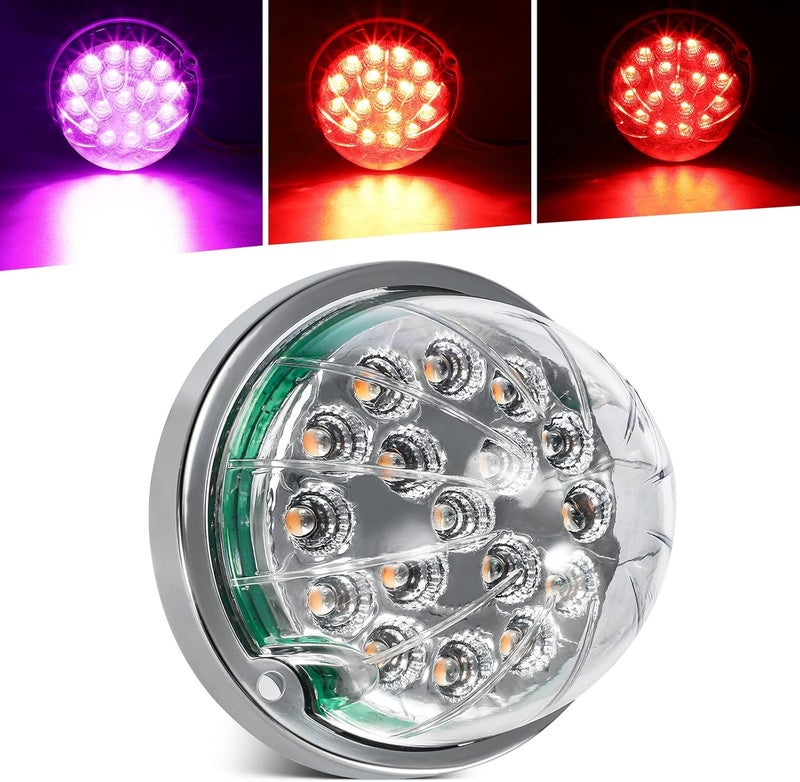 Partsam 1PCS Dual Revolution Red 17 LED Watermelon Light for Semi Truck - Image 1