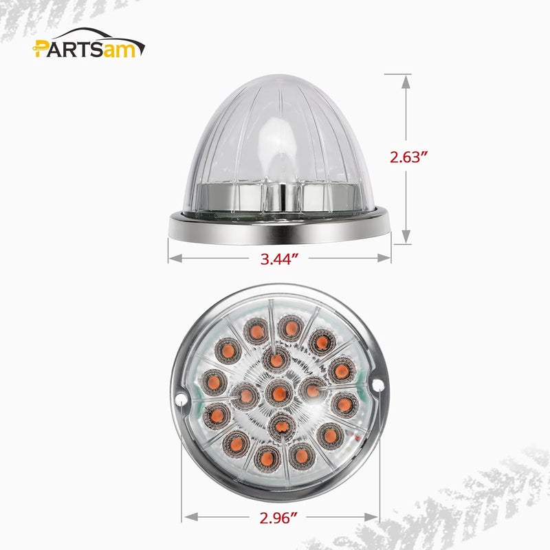 Partsam 1PCS Dual Revolution Red 17 LED Watermelon Light for Semi Truck - Image 4