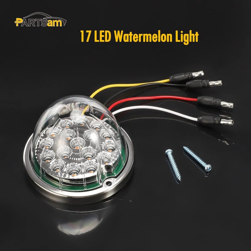 Partsam 1PCS Dual Revolution Red 17 LED Watermelon Light for Semi Truck - Image 3