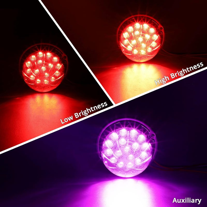 Partsam 1PCS Dual Revolution Red 17 LED Watermelon Light for Semi Truck - Image 2