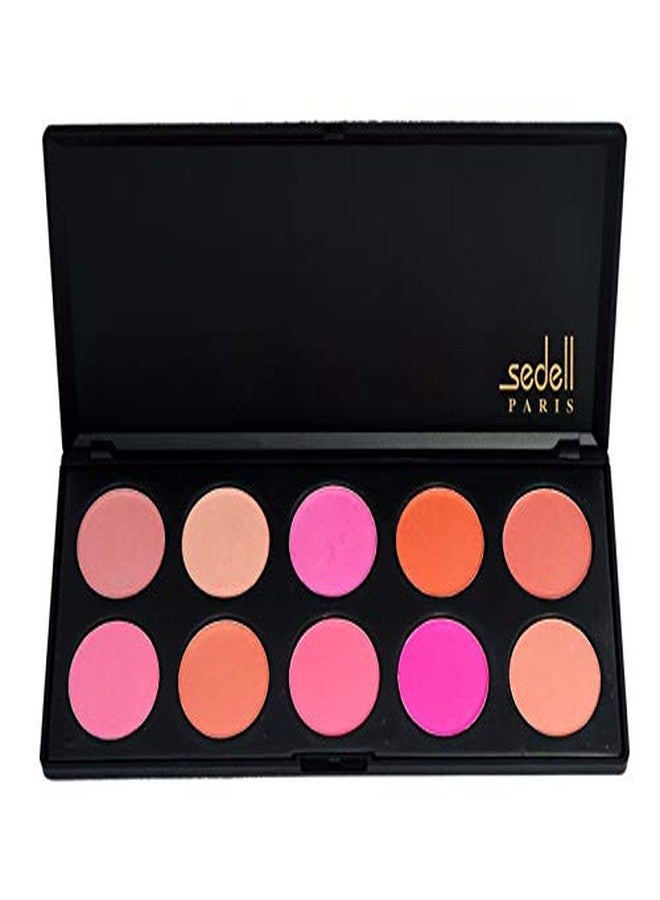 Sedell Professional 10 Colors Cream Blush/Blusher Powder Makeup Palette Contouring Kit, Multicolor, 20 g - Image 2