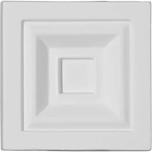 Ekena Millwork PB03X03X01ER Eris Plinth Blocks, 3 3/4"W x 3 3/4"H x 1 1/8"P, Primed - Image 1