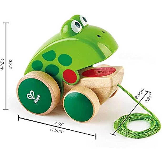 WOODEN PULL-ALONG TOY FOR TODDLERS MONTESSORI PULL TOY, ECO-FRIENDLY WOODEN FROG ANIMAL WALKING FOR BABIES 12 MONTHS+, EDUCATIONAL FINE MOTOR SKILL DEVELOPMENT, NON-TOXIC SAFE KIDS GIFT - Image 3