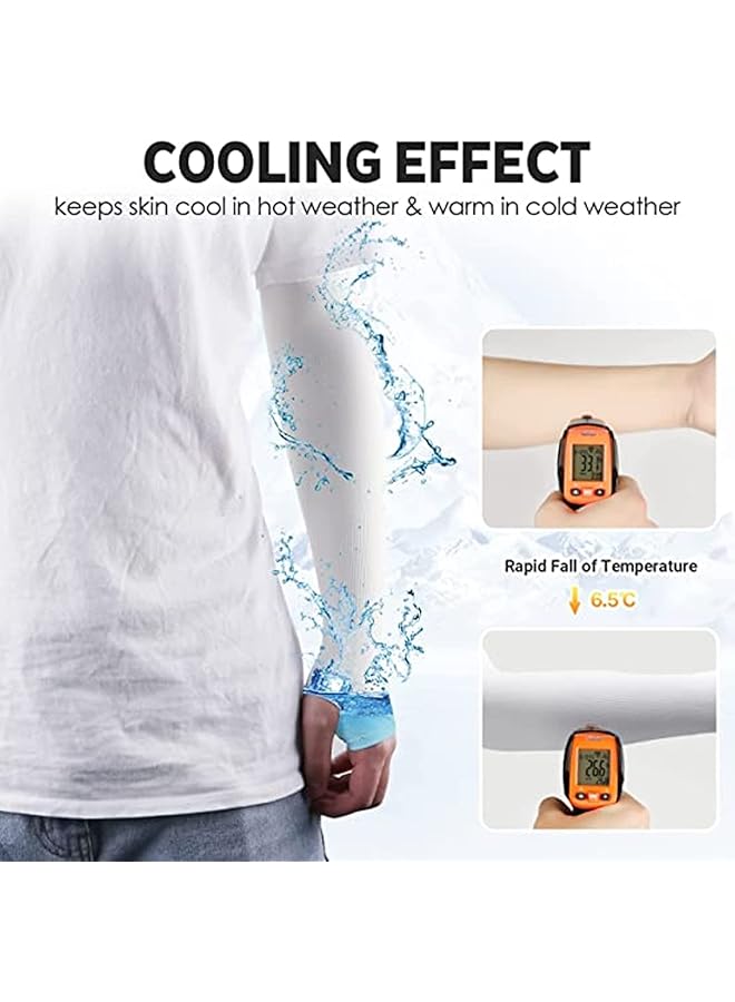 JZS Cooling Arm Sleeves for Men & Women 3 Pack Tattoo Cover Up UV Sun Protection Cooling Sports Sleeve - Image 4
