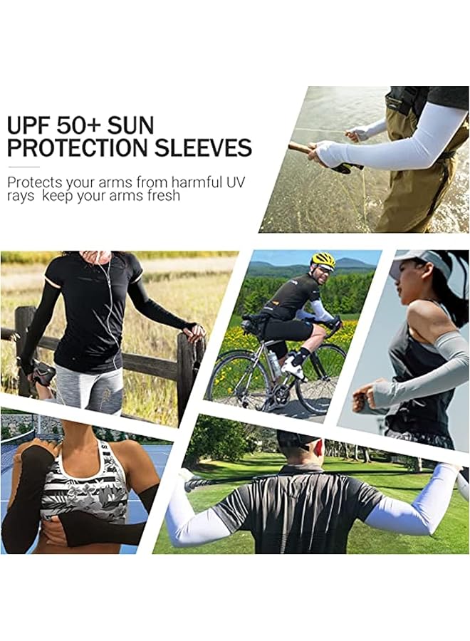 JZS Cooling Arm Sleeves for Men & Women 3 Pack Tattoo Cover Up UV Sun Protection Cooling Sports Sleeve - Image 5