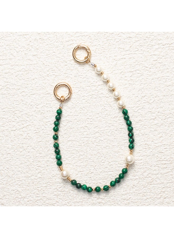 NIBEMINENT Super Cute Beaded Phone Charm – Trendy Phone Chain Wrist Strap, Shining Beads Chain Lanyard for Cell Phone
