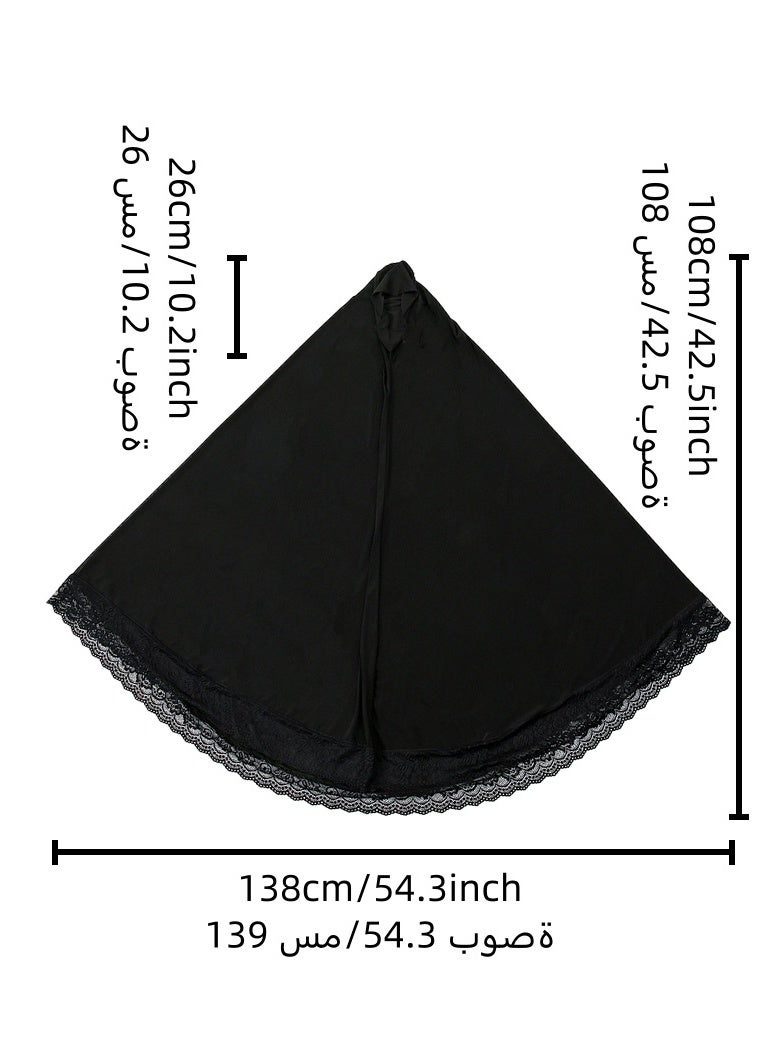 النساء المسلمات الحجاب الفوري توربانات خيمار أبايا ناعمة الصلاة النشال الدانتيل - Image 3
