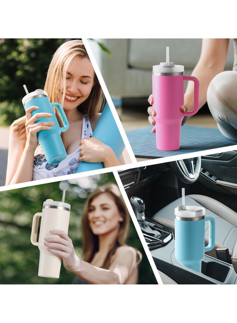 ريما شفاطات بديلة لكوب ستانلي سعة 40 أونصة و30 أونصة، عبوة من 8 شفاطات بلاستيكية شفافة قابلة لإعادة الاستخدام مع فرشاتين للشفط، ملحقات متوافقة مع شفاطات شرب ستانلي والمزيد، خالية من مادة BPA - Image 2