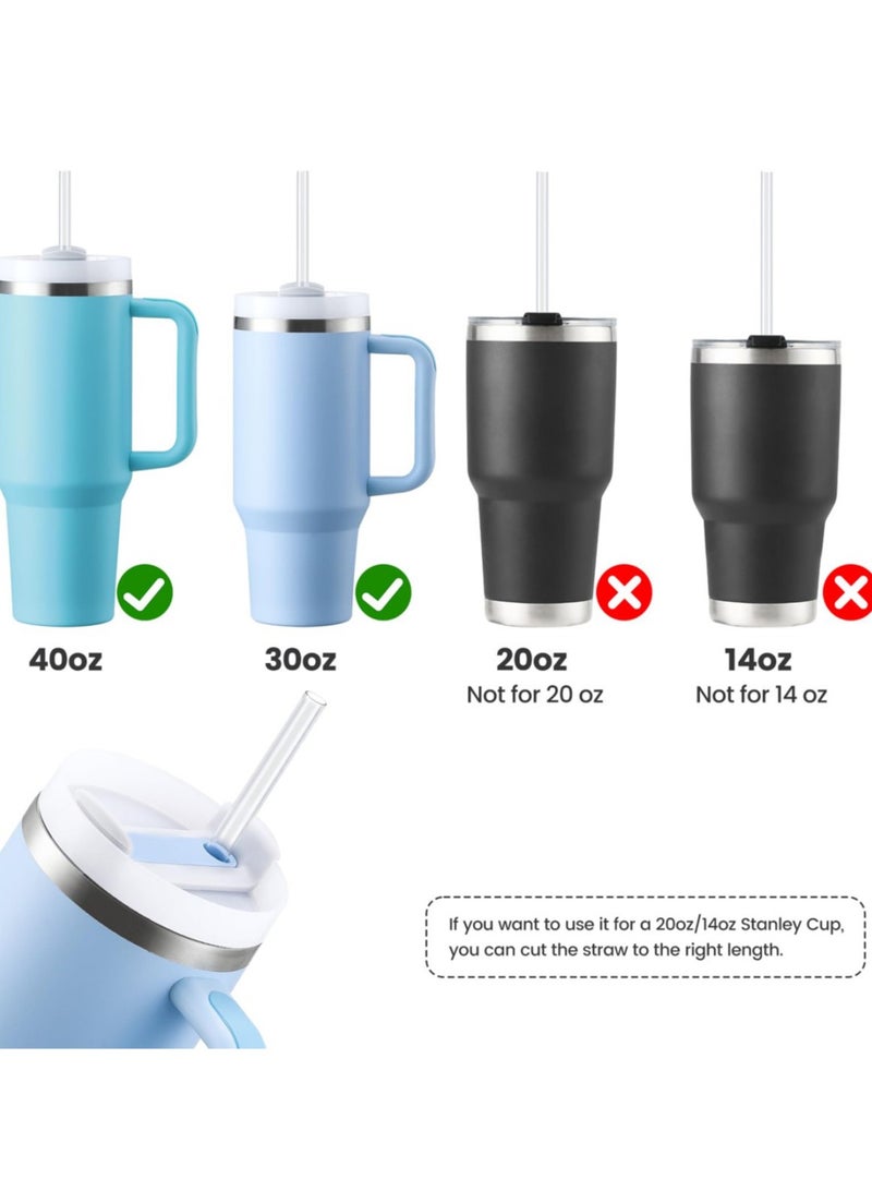 ريما شفاطات بديلة لكوب ستانلي سعة 40 أونصة و30 أونصة، عبوة من 8 شفاطات بلاستيكية شفافة قابلة لإعادة الاستخدام مع فرشاتين للشفط، ملحقات متوافقة مع شفاطات شرب ستانلي والمزيد، خالية من مادة BPA - Image 3