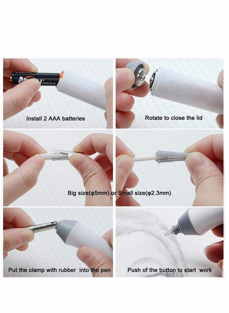 Portable Electric Eraser, 23 Refill Pack, Automatic Rubber Pencil Eraser for Drawing and Sketching - Image 4