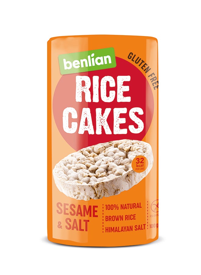 BENLIAN Brown Rice Cakes, Sesame & Salt Flavor, 100g