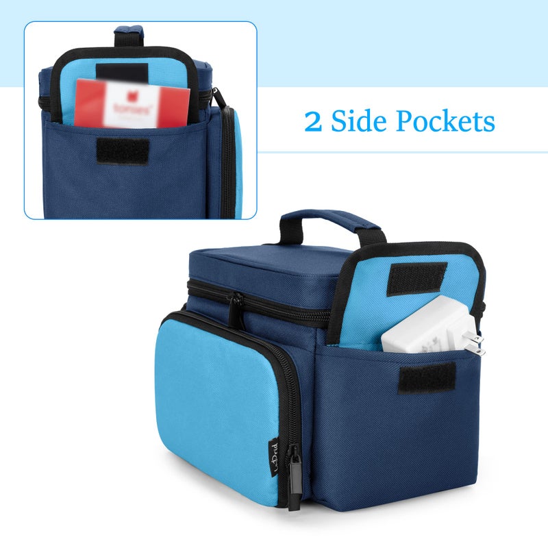 LoDrid Carrying Case Compatible with Toniebox, Portable Bag with Shoulder Strap for Audio Player Starter Set, Headphones Charging Station Storage, Navy Blue (Bag Only),(Patent Design) - Image 4