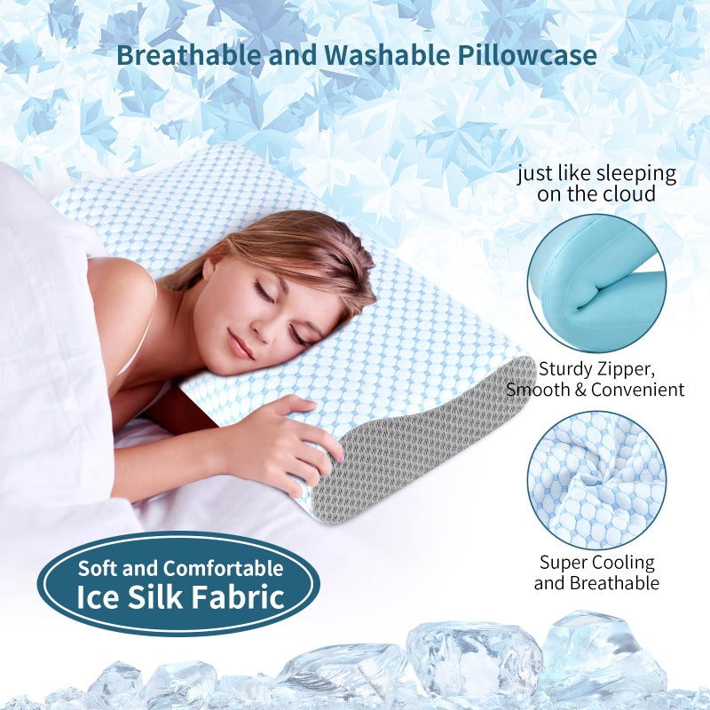 Ylekto Cervical Neck Pillow for Pain Relief, Contour Memory Foam Pillows for Sleeping, Odorless Ergonomic Pillow Adjustable Orthopedic Cooling Pillow Bed Pillow Neck Support for Side Back Stomach Sleepers - Image 4