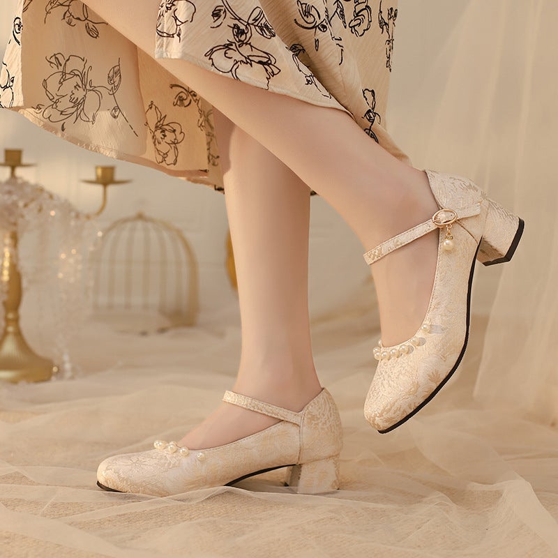 2024 Spring Antique Cheongsam Shoes 33-43 Silk And Satin New National Style Chinese Clothing Single-Button Shoes - Image 5