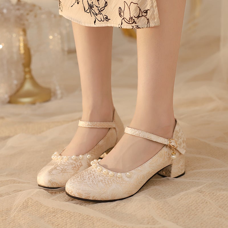 2024 Spring Antique Cheongsam Shoes 33-43 Silk And Satin New National Style Chinese Clothing Single-Button Shoes - Image 2