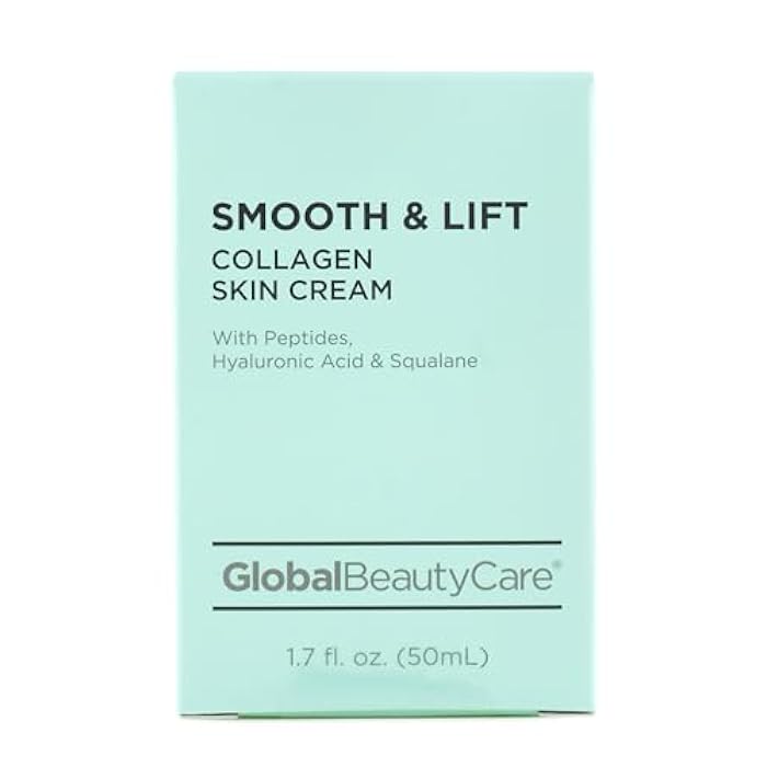 Global Beauty Care Smooth & Lift Collagen - Skin Cream wiith Peptides, Hyaluronic Acid & Squalane 1.7 fl oz 50ml - Image 1