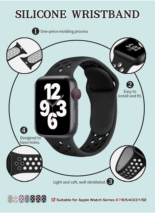 Generic - Replaceable Apple Watch Band, Waterproof Sweat-Proof Soft Silicone Porous Breathable Multiple Color Options - Image 1