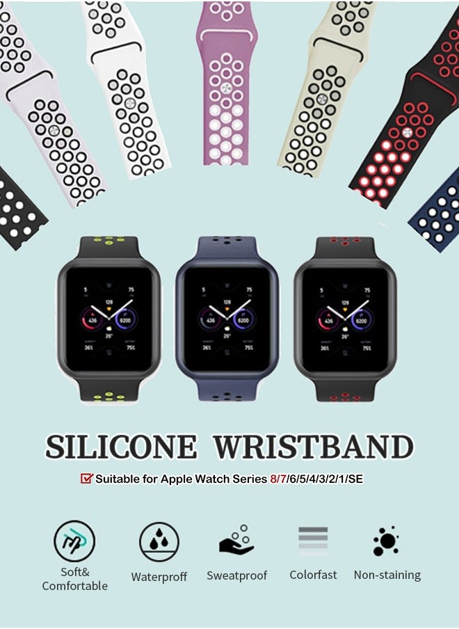 Generic - Replaceable Apple Watch Band, Waterproof Sweat-Proof Soft Silicone Porous Breathable Multiple Color Options - Image 1