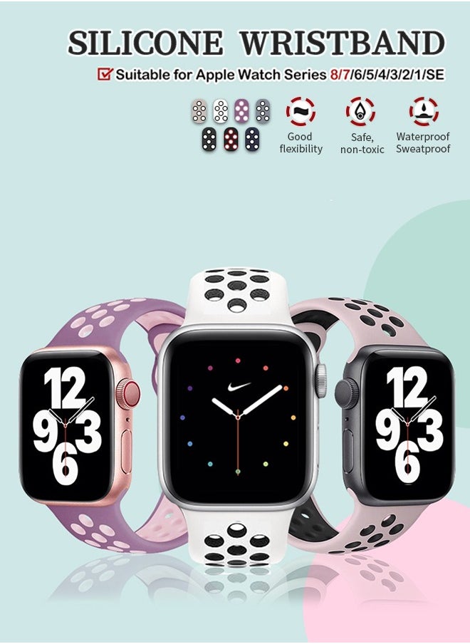 Generic - Replaceable Apple Watch Band, Waterproof Sweat-Proof Soft Silicone Porous Breathable Multiple Color Options - Image 1