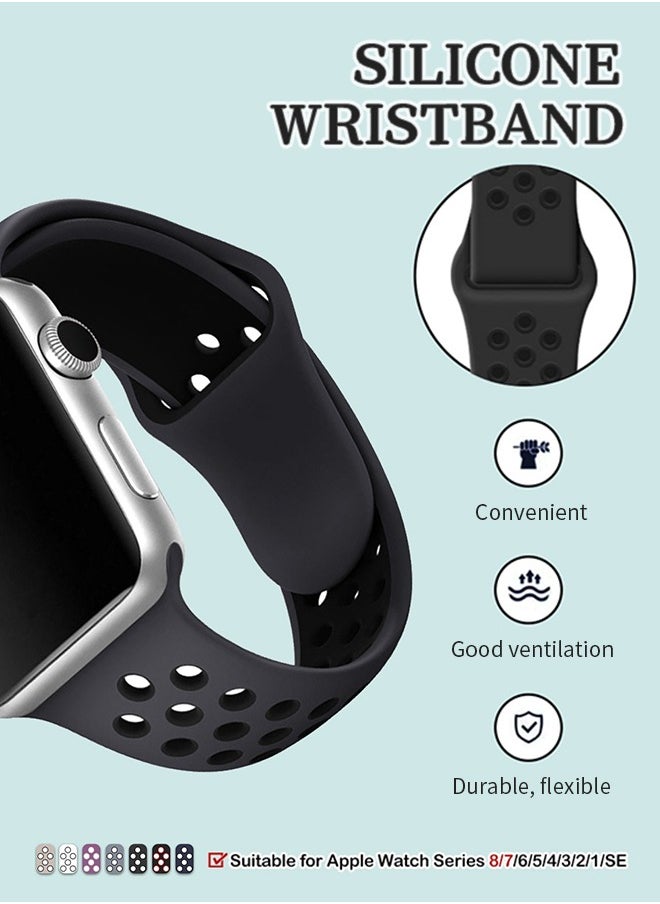 Generic - Replaceable Apple Watch Band, Waterproof Sweat-Proof Soft Silicone Porous Breathable Multiple Color Options - Image 1