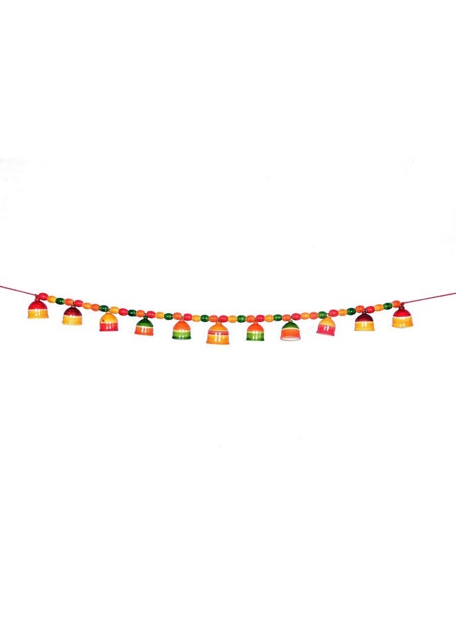 Gift Equals Love Handcrafted Wooden Door Hanging / Bandarwal / Toran / Thoran for Door, Traditional Bandarwal for Decorative Bells (11 Bells) Multicolor handmade by Indian Artisans for home functions and grahapravesam - Image 4