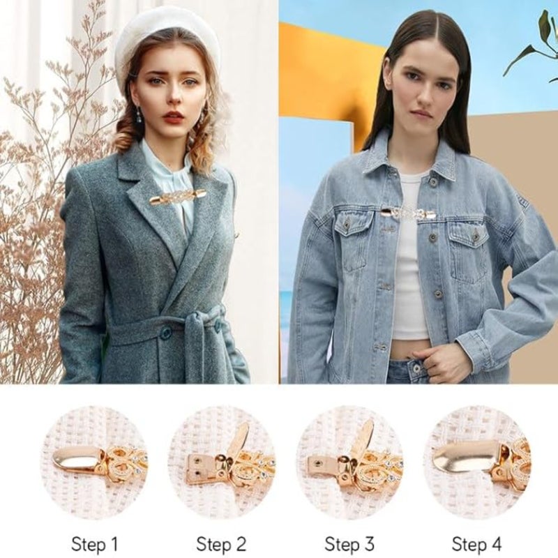 2-piece clothing fixing clip, anti-light buckle, sweater shirt clip, women's shawl clip, clothing waist clip - Image 5