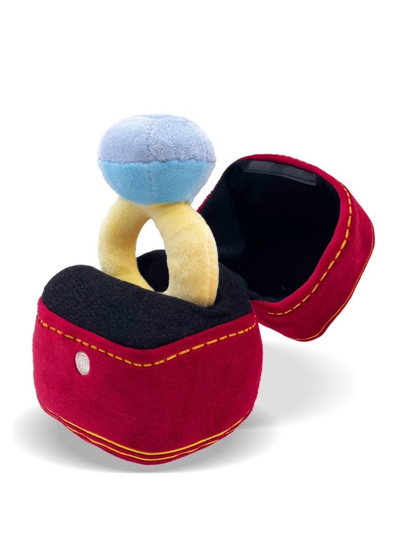 Excefore Interactive Dog Toys, Plush Toy Diamond Ring Set, Interested Diamond Ring Case, Stuffed Pet Chew Soft Pet Supplies - Image 1