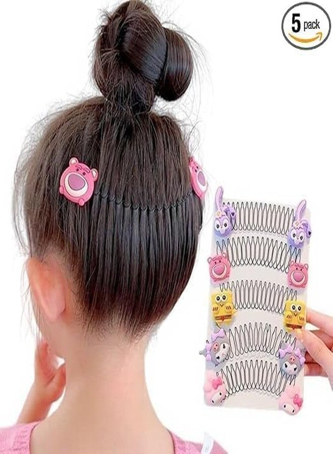 WECROO Stretchable Invisible Hair Clips Creaseless Hair Clip,Zig Zag Headbands Girls U Shaped Finishing Fixer Comb Headbands for Girls (Multicolor, Pack of 2) - Image 4