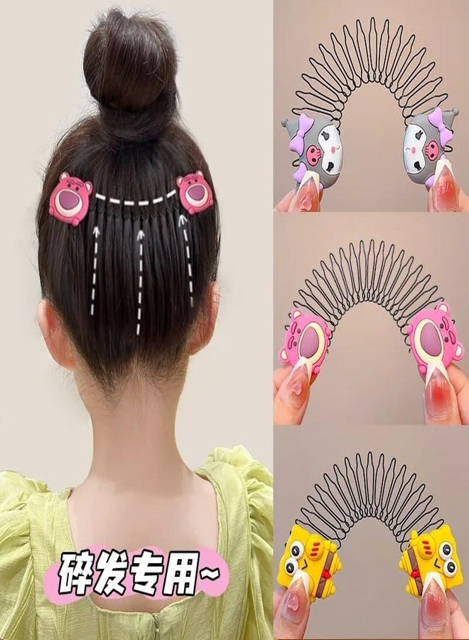 WECROO Stretchable Invisible Hair Clips Creaseless Hair Clip,Zig Zag Headbands Girls U Shaped Finishing Fixer Comb Headbands for Girls (Multicolor, Pack of 2) - Image 3