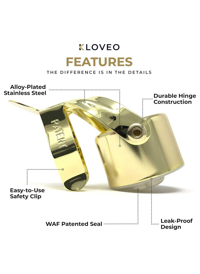 Oasisgalore Champagne Stopper with Patented Seal, Professional Grade, Made in Italy (Gold)  - Image 3