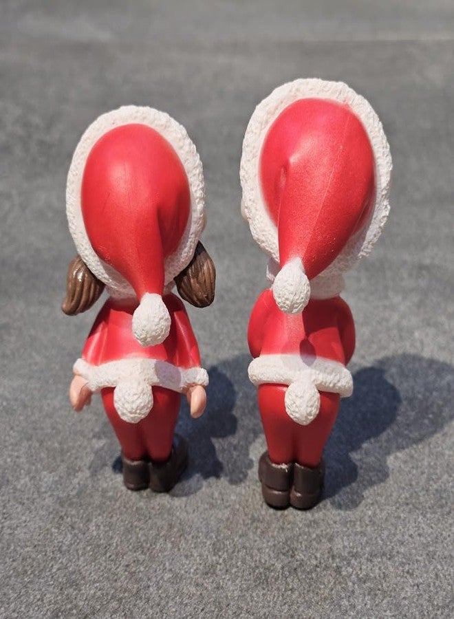 ARUNA DECOR Miniature Christmas Couple Figurines, Adorable PVC Decoration for Miniature Garden, Dollhouse Accessory & Holiday Gifting Cute Xmas Decor Collectible, Couple 03 - Image 3